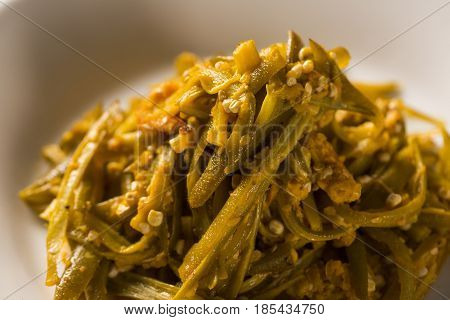 Caruru - Brazilian Food Made From Okra, Onion, Shrimp, Palm Oil And Toasted Peanuts And Cashews. Typ