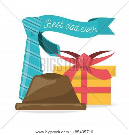 fathers day celebration with special gift desoration, vector illustration