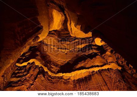 Mammoth Cave National Park interior, Kentucky, USA. This national park is also UNESCO World Heritage Site since 1981.