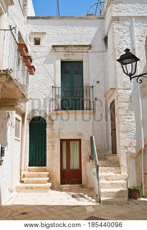 Characteristic alleyway of Locorotondo. Puglia. Southern Italy.
