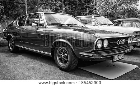 Berlin - May 11: The Audi 100 (c1) Coupe S, Front View, (black And White), 26Th Oldtimer-tage Berlin