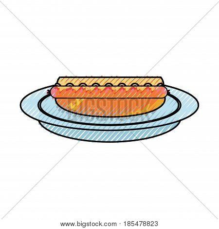Hot dog Fast food icon vector illustration graphic design