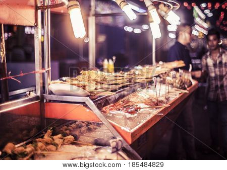 Street Food Stalls In Kuala Lumpur, Malaysia
