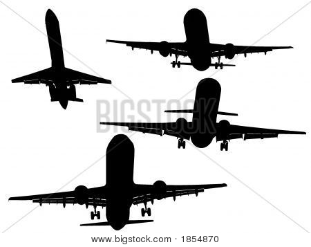 Silhuetas de aviões 