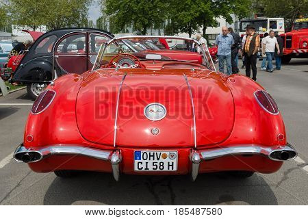 Berlin - May 11: Sport Car Chevrolet Corvette (c1), Rear View, 26Th Oldtimer-tage Berlin-brandenburg