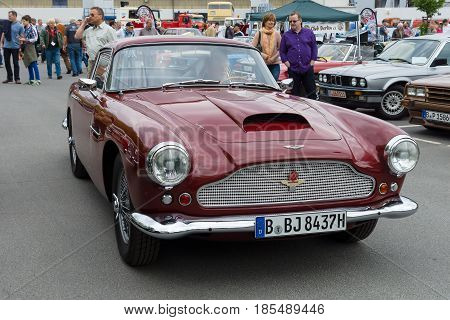 Berlin - May 11: A Sports Car Aston Martin Db4 (superleggera), 26Th Oldtimer-tage Berlin-brandenburg