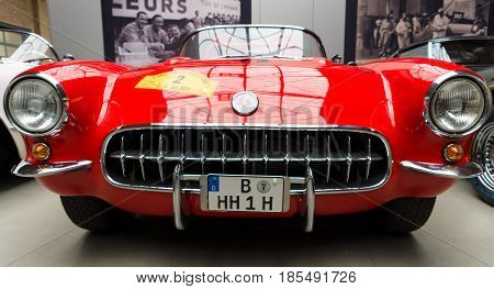 BERLIN - MAY 11: Sport car Chevrolet Corvette (C1) 1957 26th Oldtimer-Tage Berlin-Brandenburg May 11 2013 Berlin Germany