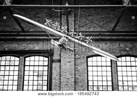 Berlin - May 11: Model Of German Heavy Passenger Flying Boat Dornier Do X (black And White), 26Th Ol