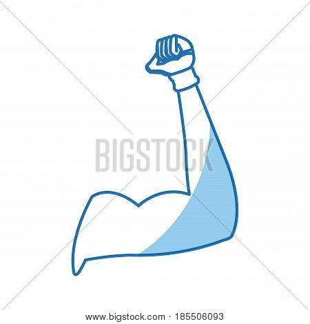 strong arm biceps muscle fitness vector illustration
