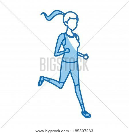 character girl sport runner fiteness vector illustration