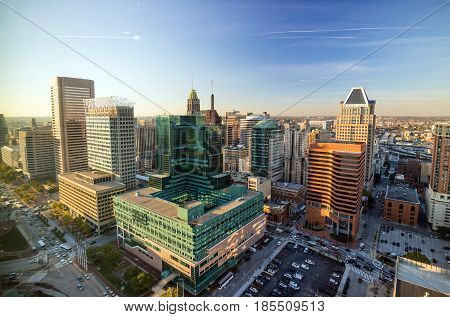 Inner Harbor Area In Downtown Baltimore