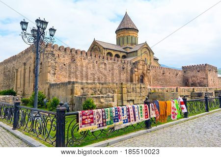 Svetitskhoveli Cathedral is Georgian Orthodox cathedral located in the historical town of Mtskheta, Georgia