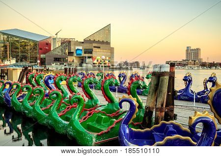 Inner Harbor Area In Downtown Baltimore