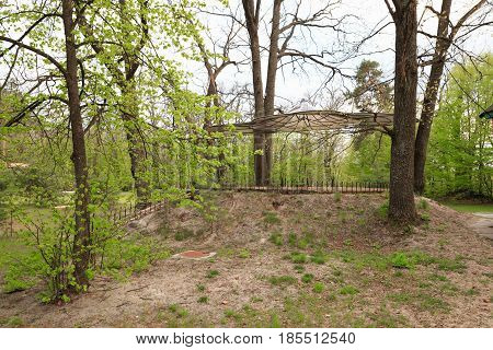 Gomel, Belarus - 30 April, 2017: A Beautiful Architectural Solution. Arbor Without Walls On The Basi