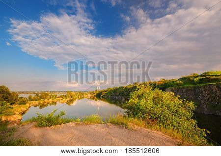 A Beautiful Magical Lake On A Summer Morning At Dawn Viii