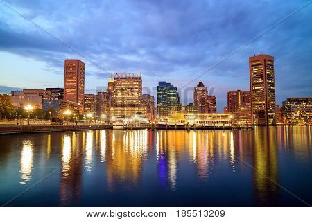 Inner Harbor Area In Downtown Baltimore