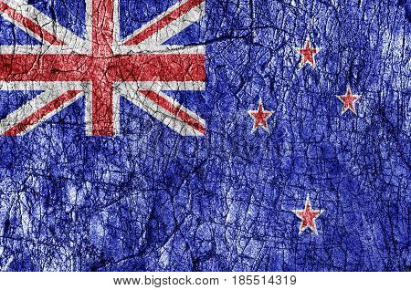 Grudge stone painted New Zeland flag close up