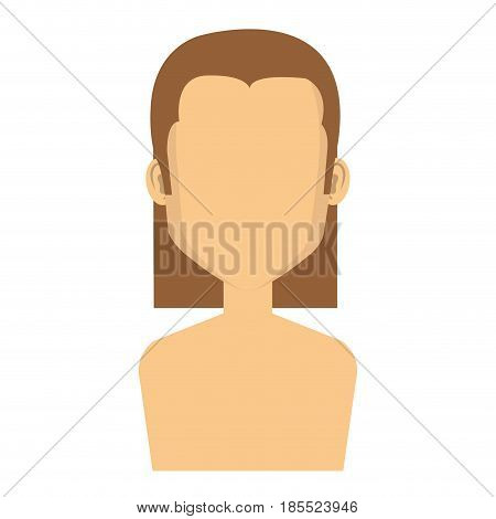 young woman shirtless avatar character vector illustration design