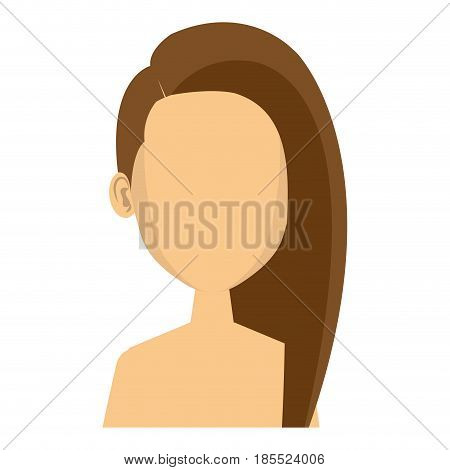 young woman shirtless avatar character vector illustration design