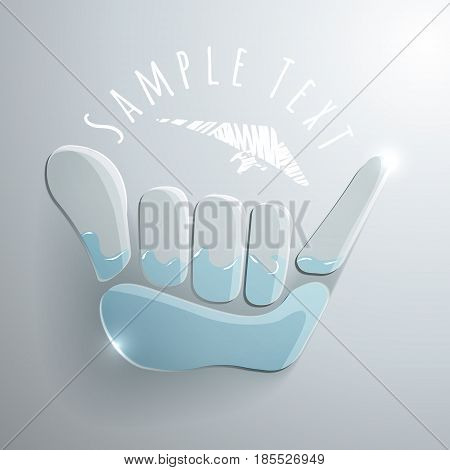 vector logo illustration. Shaka symbol. sport emblem. Sportsclub or championship symbol.