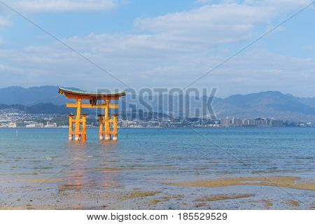 Torii in Itsukushima shine of Hiroshima Bay