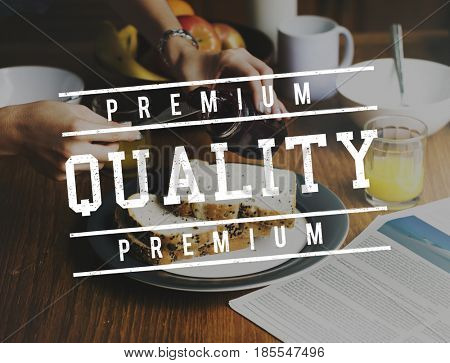 Premium Quality Guarantee Word Stamp Banner Graphic