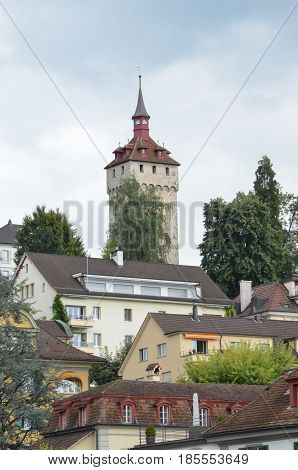 Lucerne, the ancient Musegg Wall, Switzerland .