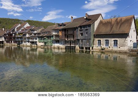 River Loue in Ornans Jura Franche-Comte France