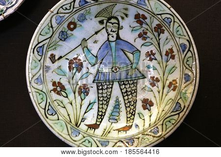Turkish Iznik Ceramic In Ecouen Castle, France