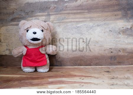 Teddy Bear Wood Background,alone ,baby ,background ,bear ,beautiful, birthday ,brown ,child ,childhood ,concept ,design, floo,r gift lonely,love