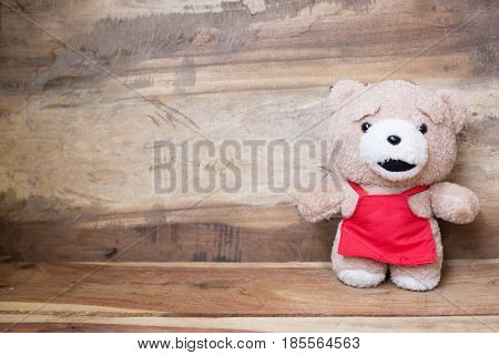 Teddy Bear Wood Background,alone ,baby ,background ,bear ,beautiful, birthday ,brown ,child ,childhood ,concept ,design, floo,r gift lonely,love