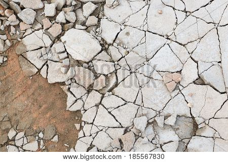 Broken Cement Concreat Floor