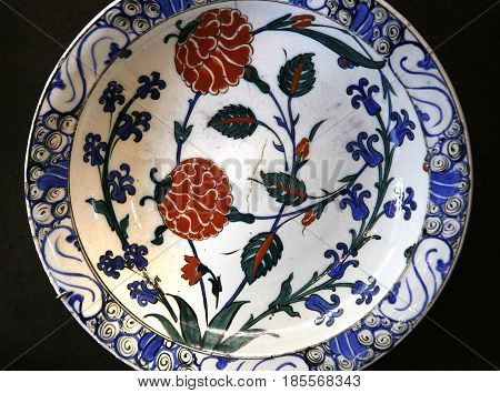 Turkish Iznik Ceramic In Ecouen Castle, France