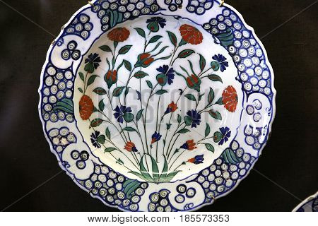 Turkish Iznik Ceramic In Ecouen Castle, France