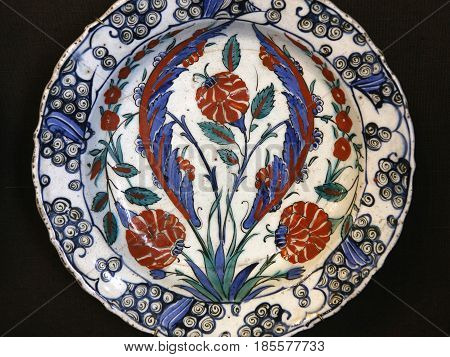 Turkish Iznik Ceramic In Ecouen Castle, France