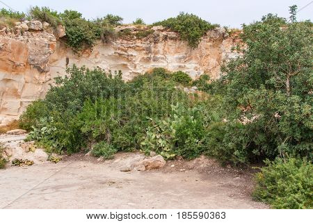 View on biblical landscape Beit Guvrin Maresha. Maresha also Marissa is the famous tourist and archaeological site in Israel