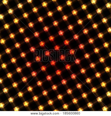 Red yellow luminous metal abstract background. Vector background.