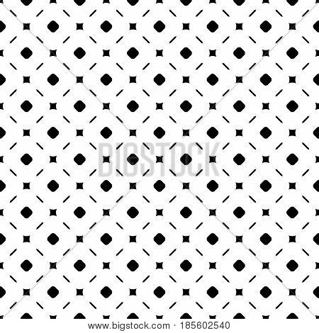 Vector seamless pattern, modern minimalist texture with simple geometric figures, thin lines, circles. Illustration of diagonal mesh. Stylish minimal design for tileable print, decor, textile, digital
