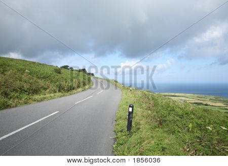 Eine Landstraße, die B3306 In Penwith, Cornwall, England
