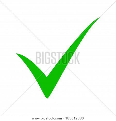 Green tick. Green check mark. Tick symbol, icon, sign in green color. Done. Stock vector illustration