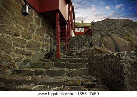 The capital city of the Faroe Islands in the north Atlantic