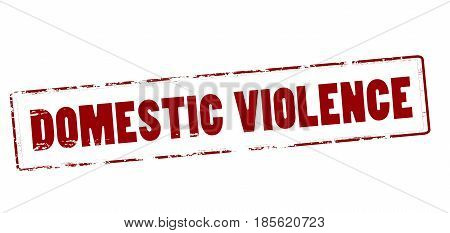 Stamp with text domestic violence inside vector illustration