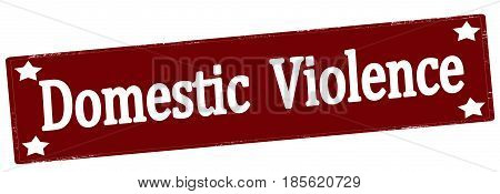 Stamp with text domestic violence inside vector illustration
