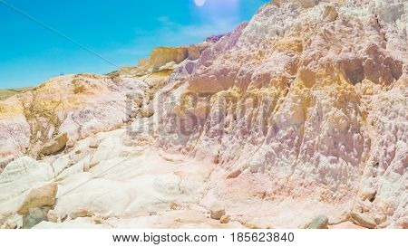 POV point of view - Weekend hiking at Paint Mines Interpretive Park in Colorado.