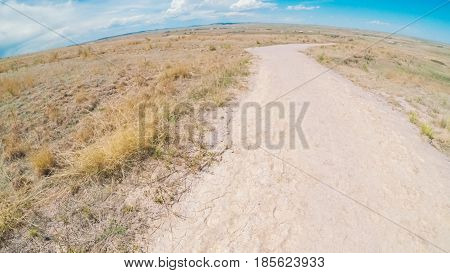 POV point of view - Weekend hiking at Paint Mines Interpretive Park in Colorado.