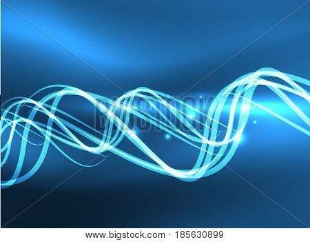 Glowing shiny wave background, energy concept illustration