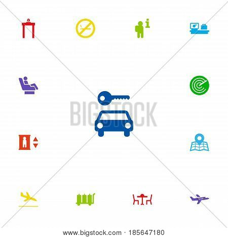 Set Of 13 Aircraft Icons Set.Collection Of Carriage, Automobile, Vip And Other Elements.