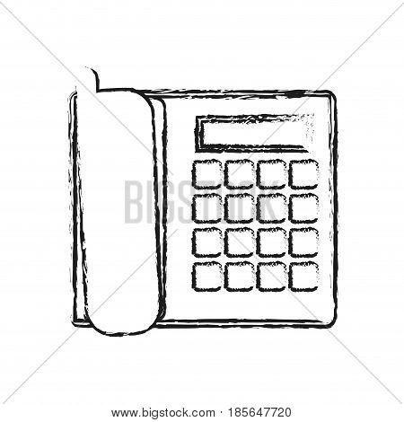 blurred silhouette cartoon base phone with auricular vector illustration