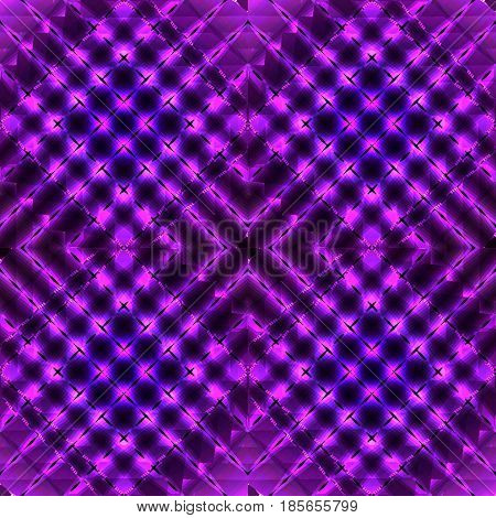 Purple seamless pattern with geometric chaotic sharp elements. Vector pattern
