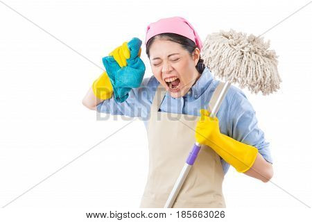 Yelling Young Crazy Angry Housewife
